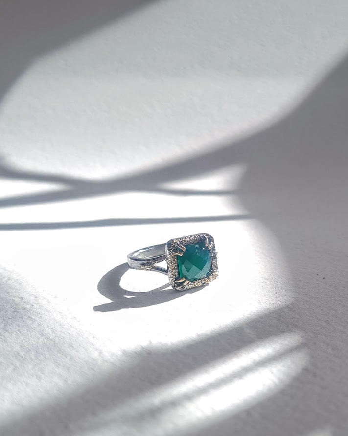 Future Artifacts Green Onyx Ring