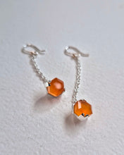 Load image into Gallery viewer, Future Artifacts Carnelian Hex Drop Earrings