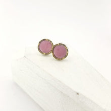 Load image into Gallery viewer, Australian Rhodonite Stud Earrings with 22CT Gold