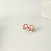 Load image into Gallery viewer, Australian Rhodonite Stud Earrings with 22CT Gold