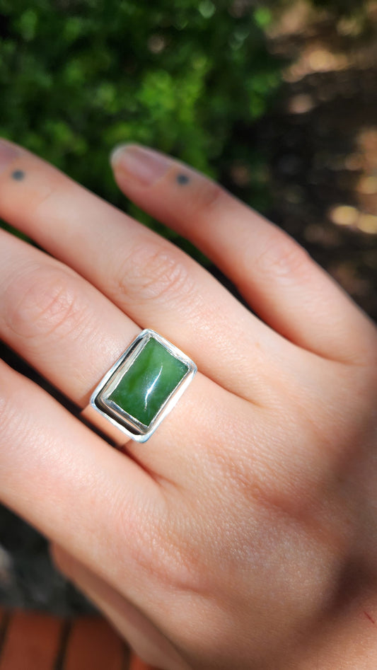NZ Jade and Silver Ring