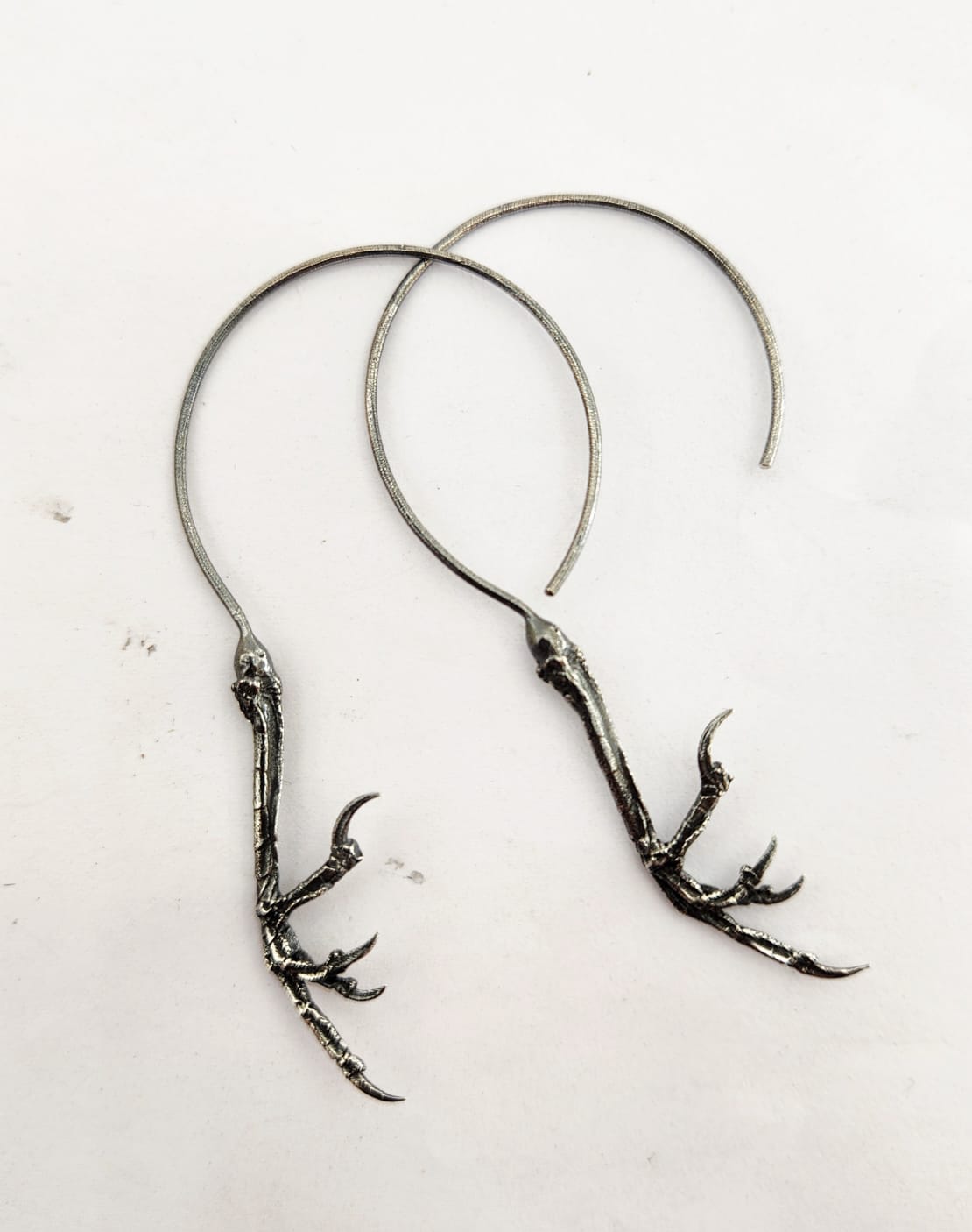 Dark Sparrow Hoop Earrings