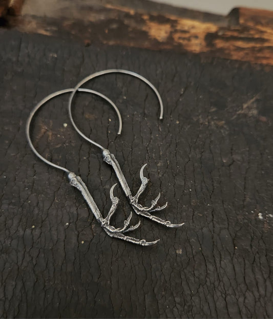 Dark Sparrow Hoop Earrings