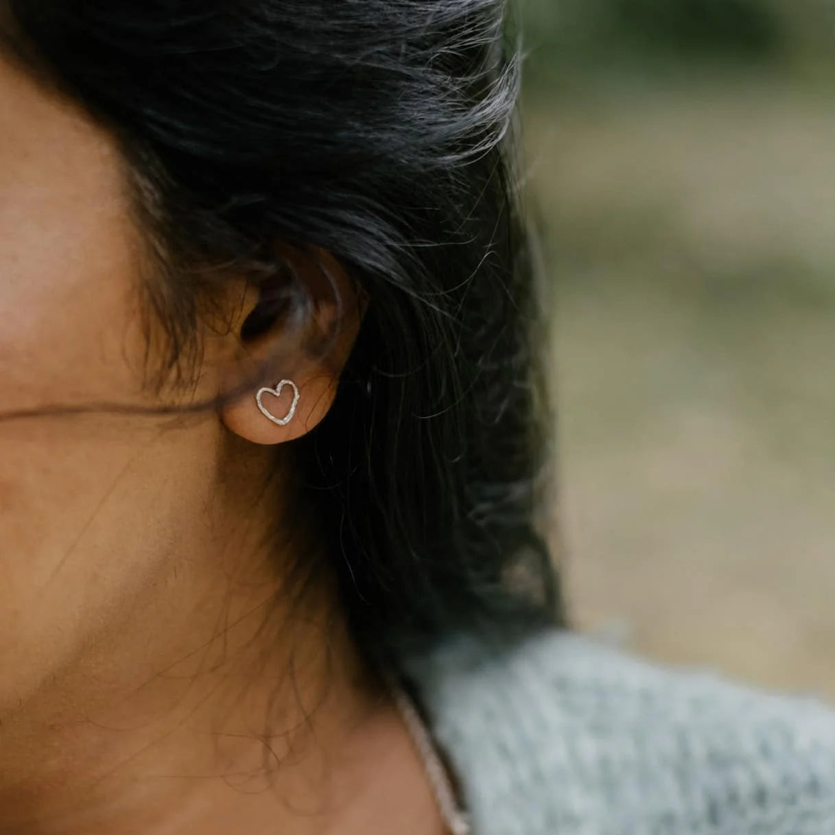 Briar Loveheart Studs - Sterling Silver
