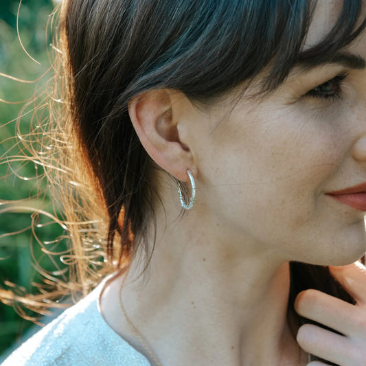 Briar Twig Hoops - Sterling Silver