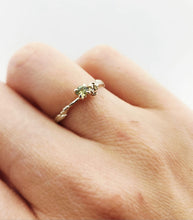 Load image into Gallery viewer, Briar Bloom & Flower Ring - 9ct white gold & parti-sapphire