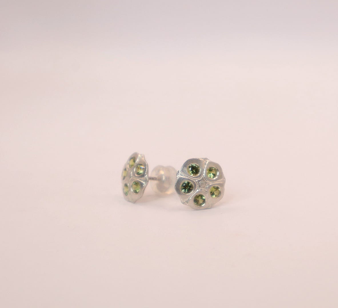 Seedpod Earrings - Sterling silver & sapphire