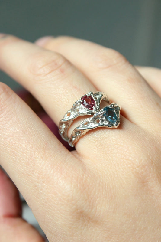 Dryad Fairy Crown Ring - Topaz & Sterling Silver