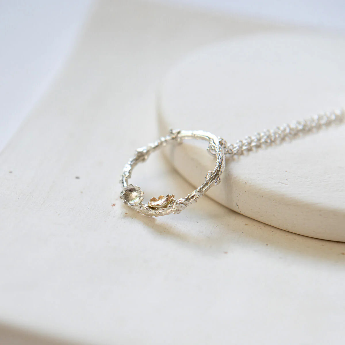 Medium Briar Wreath Necklace - Sterling silver & 9ct yellow gold
