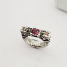 Load image into Gallery viewer, Ruins Ring with Rasberry Sapphire