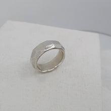 Load image into Gallery viewer, The Angle Ring is a signature design from NZ jeweller Buster Collins. A chunky and comfortable ring in sterling silver or warm bronze.