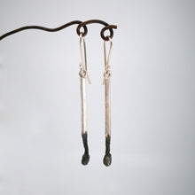 Load image into Gallery viewer, The Burnt Match Stick Earrings in solid silver by David McLeod.