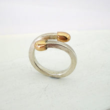 Load image into Gallery viewer, The Live/Live Matchstick ring in silver and gold by NZ jeweller David McLeod.