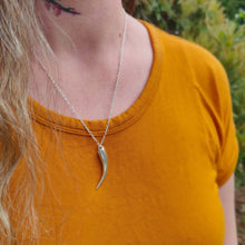 Load image into Gallery viewer, The Huia Beak Charm Pendant from The Wild Jewellery is a best seller. Simple, elegant and comfortable this is a classic piece to wear everyday.
