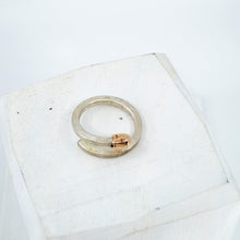 Load image into Gallery viewer, The Live Match Stick Ring by David McLeod is handcrafted in solid sterling silver and rose gold.