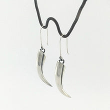 Load image into Gallery viewer, Handmade silver earrings by The Wild Jewellery NZ - the huia beak earrings in solid silver.