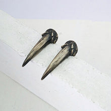 Load image into Gallery viewer, The Ruru Claw Studs in oxidised silver, hand crafted in NZ by The Wild Jewellery.