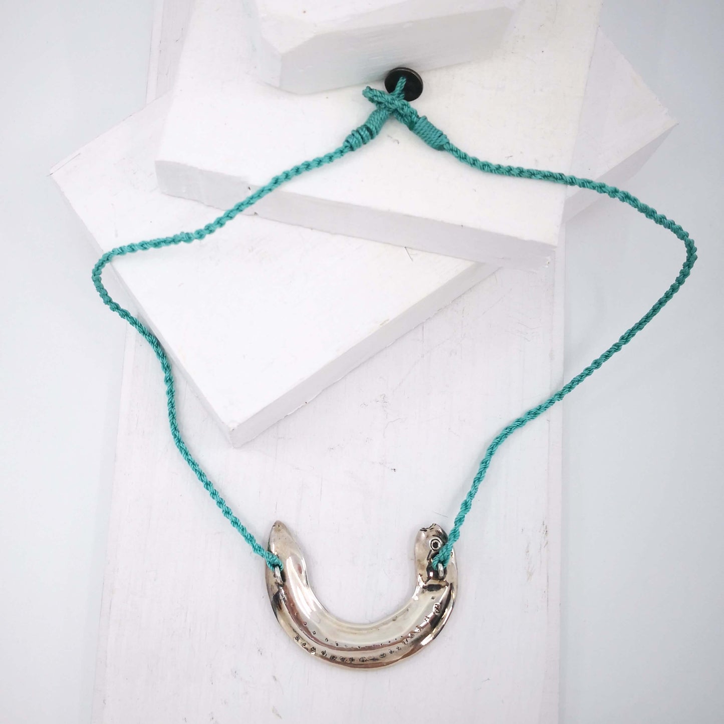 The Whitebait or Inanga Pendant is hand-crafted in solid sterling silver by NZ jeweller Vaune Mason.