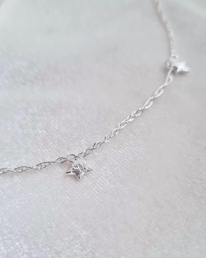 Dusted Multi Star Necklace - Sterling Silver