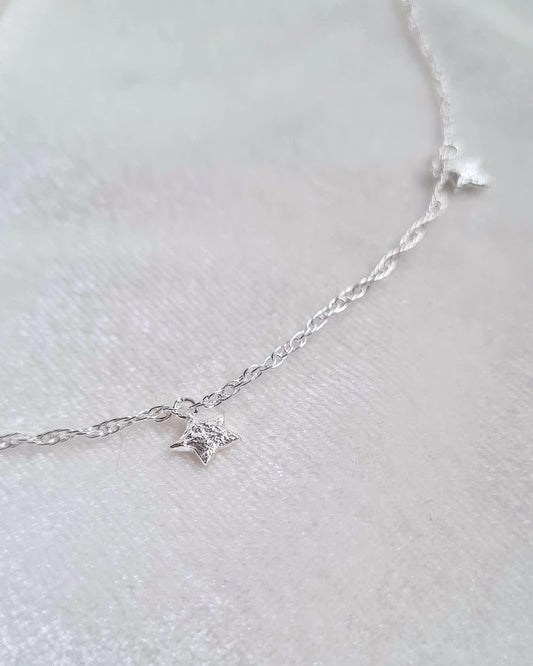Dusted Multi Star Necklace - Sterling Silver