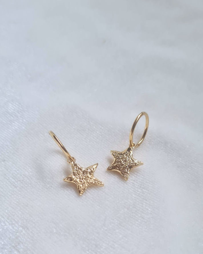 Large Dusted Star Drops - Gold-Plated Sterling Silver