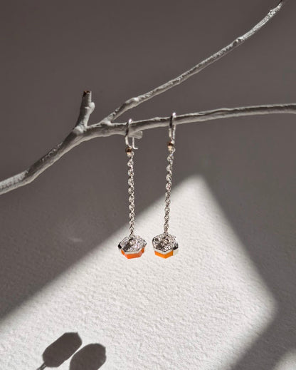 Future Artifacts Carnelian Hex Drop Earrings