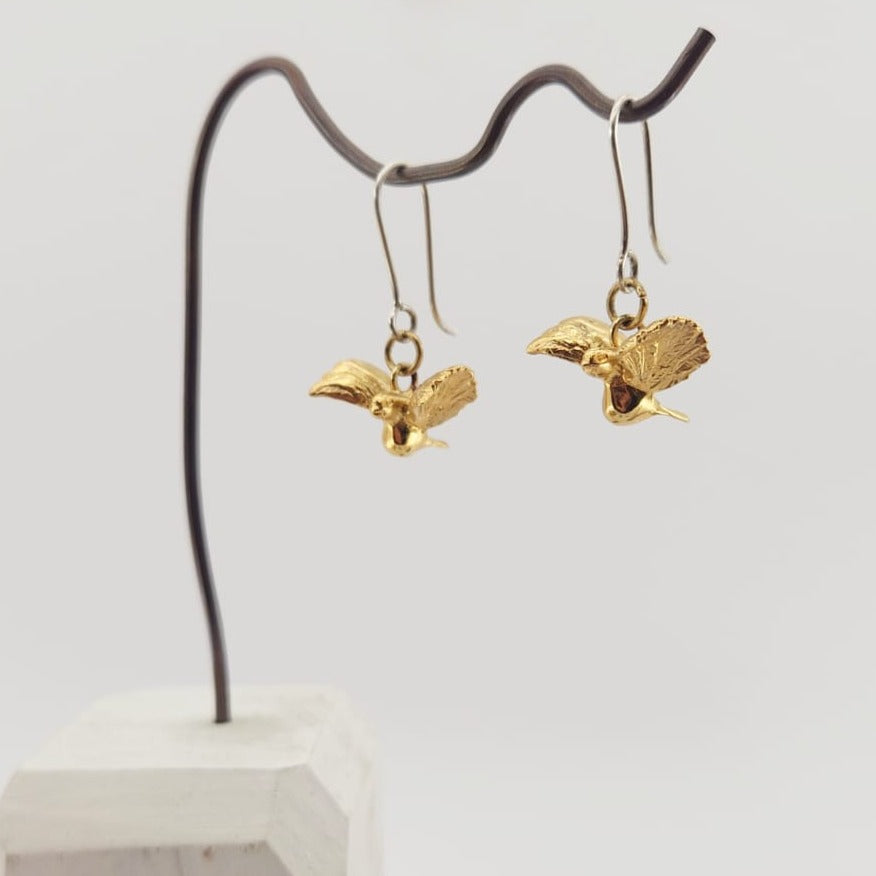 Brass Canary Earrings