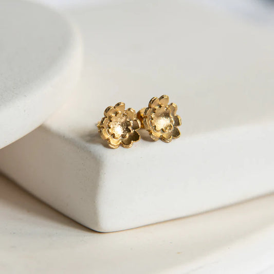 Briar Flower Studs - 9ct yellow gold