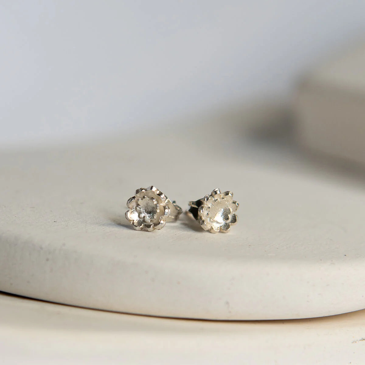 Briar Flower Medium Studs - Sterling Silver
