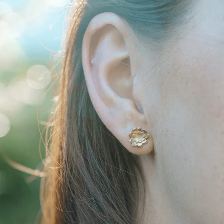 Briar Flower Studs - 9ct yellow gold