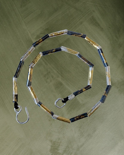 Wrapped Beaded Necklace – Fine Silver & 24ct Gold Keum-Boo