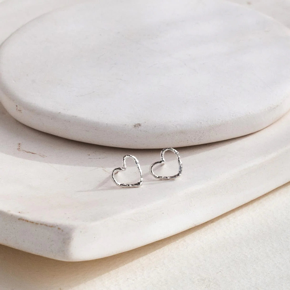 Briar Loveheart Studs - Sterling Silver