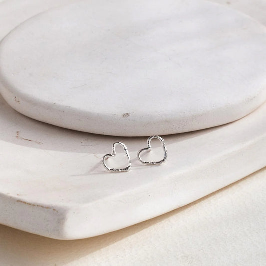 Briar Loveheart Studs - Sterling Silver