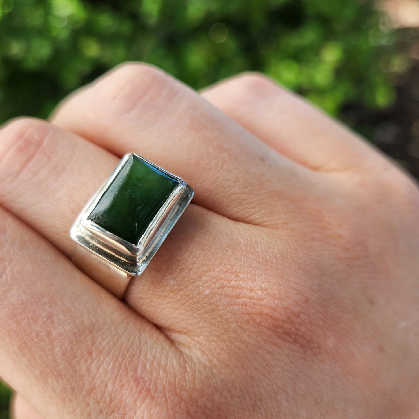 NZ Jade and Silver Ring