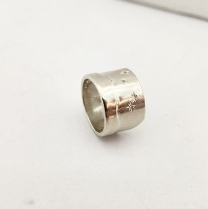 Matariki Maunga Ring in Bright Silver