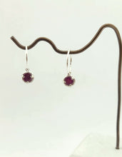 Load image into Gallery viewer, Large Briar Bud Drop Earrings - Sterling Silver &amp; Ruby

