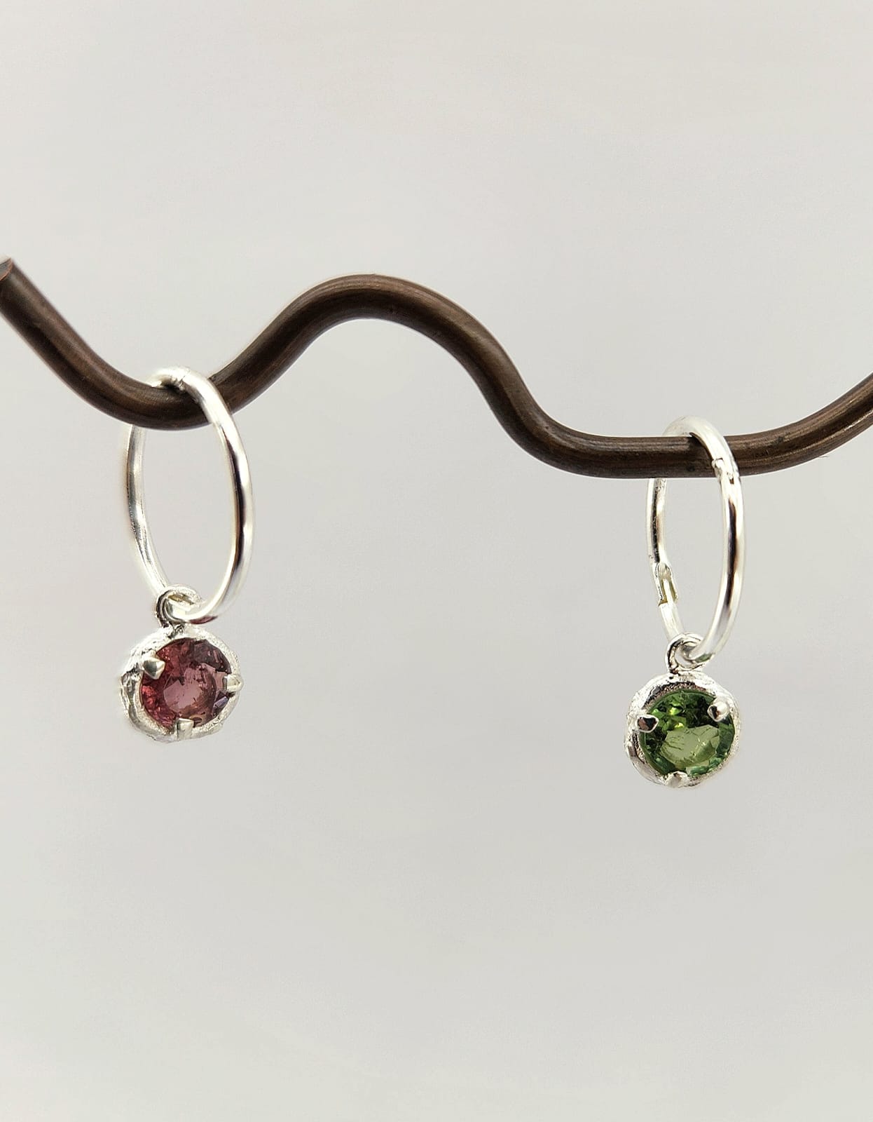 Briar Bud Drop Earrings - Silver & Tourmaline