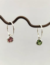 Load image into Gallery viewer, Briar Bud Drop Earrings - Silver &amp; Tourmaline
