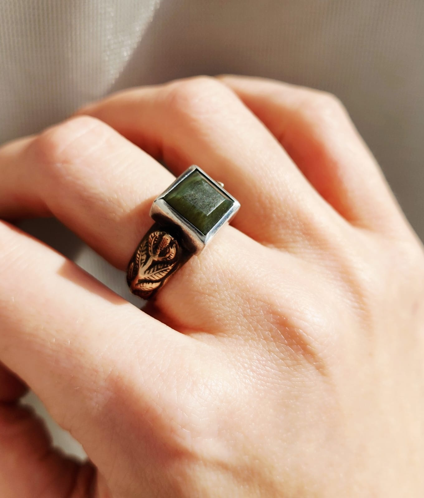 Fern Ring with Pounamu