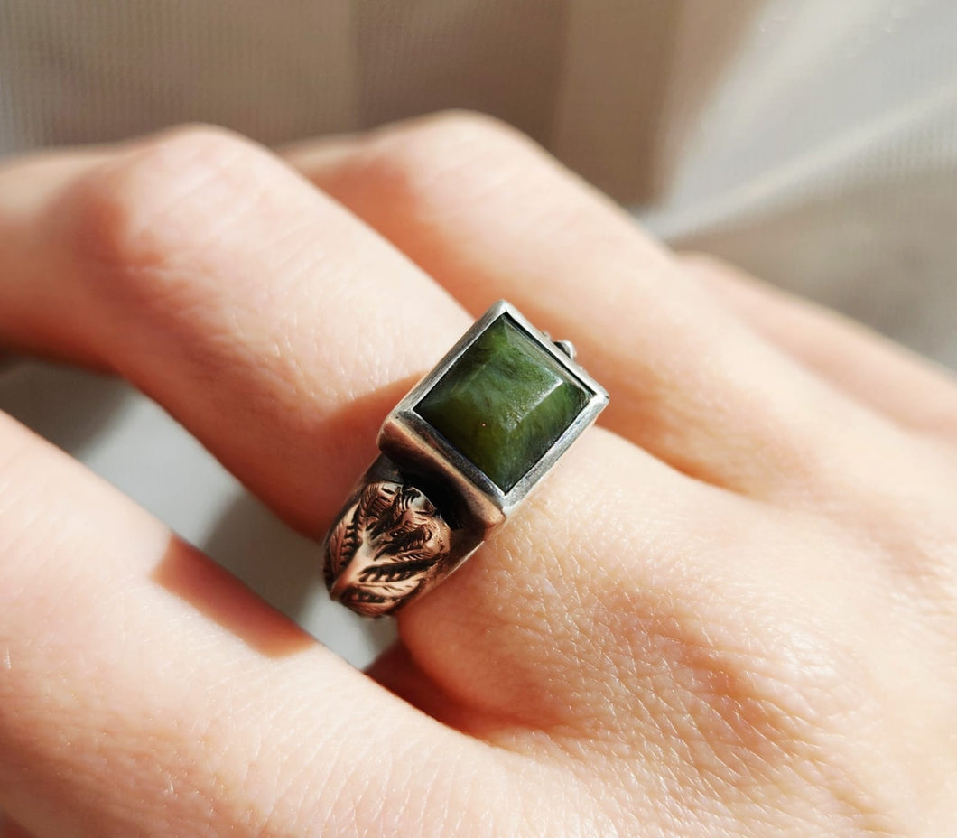 Fern Ring with Pounamu