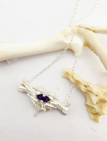 Amethyst Bone & Vertibrae Necklace