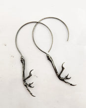 Load image into Gallery viewer, Dark Sparrow Hoop Earrings
