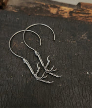 Load image into Gallery viewer, Dark Sparrow Hoop Earrings
