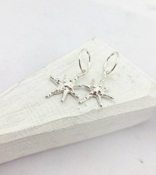 Faerie Star Charm Earrings - sterling silver