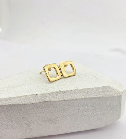 Modernist Earrings No.5a - 18ct gold plated sterling silver