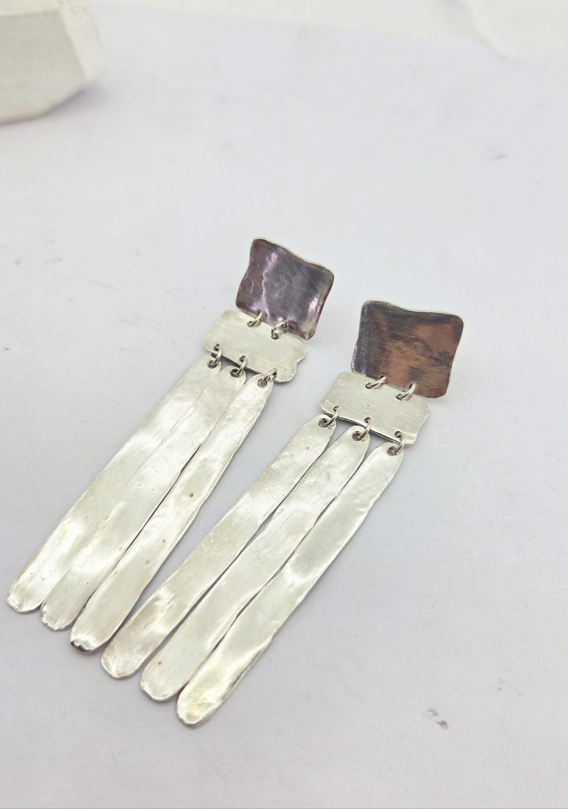Abstract Geo Drop Sterling Silver Earrings