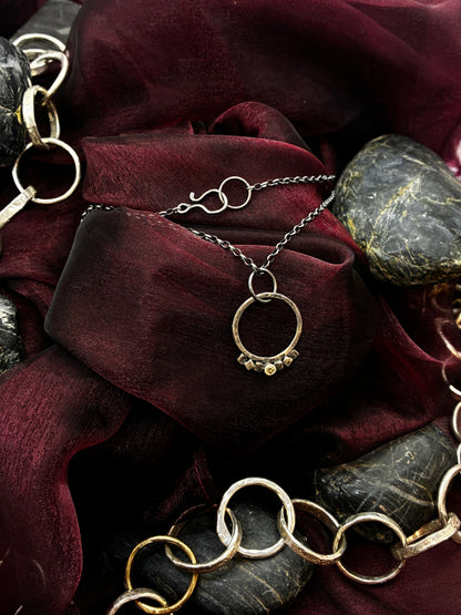 Ring-Pendant with Golden Diamond