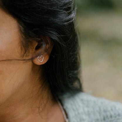 Briar Loveheart Studs - Sterling Silver