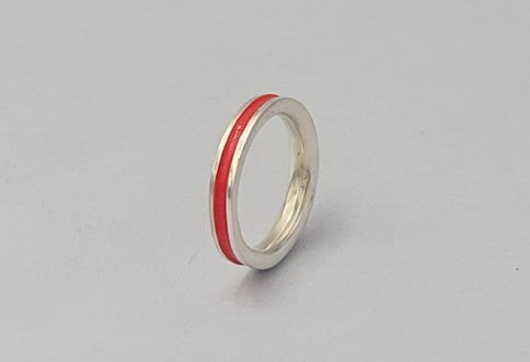 Pink Enamel Stacker Ring