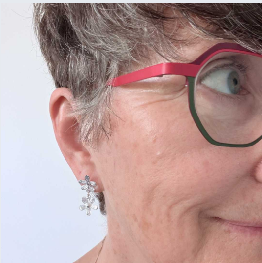Flora Botanical Duo Drop Earrings - Sterling silver